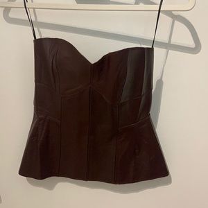 Leather bustier top